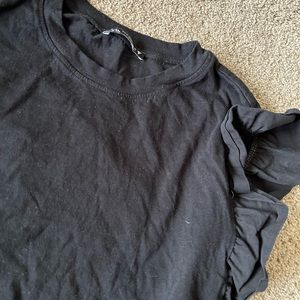 Zara black ruffle top size medium